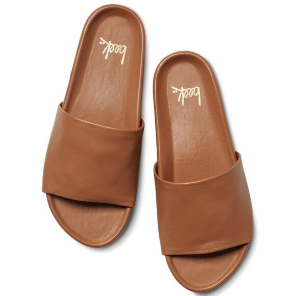 beek Shoes - Beek Pelican Slide Platform Sandals Size 8 Tan Brown Leather Comfort NEW $280
